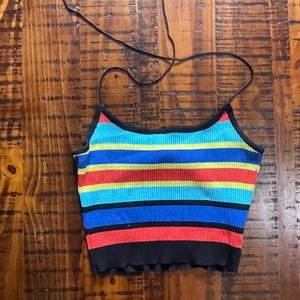 Striped Shein Crop Top (Tied Halter Top)